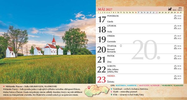 Obrázky: SPOZNÁVAME SLOVENSKO, stolový kalendár,280x150 mm, Obrázok 3