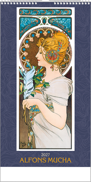Obrázky: ALFONS MUCHA, nástenný kalendár 330x600 mm