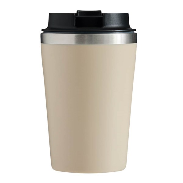 Obrázky: Dvojstenný termohrnček 350ml nerez/plast, béžový, Obrázok 4