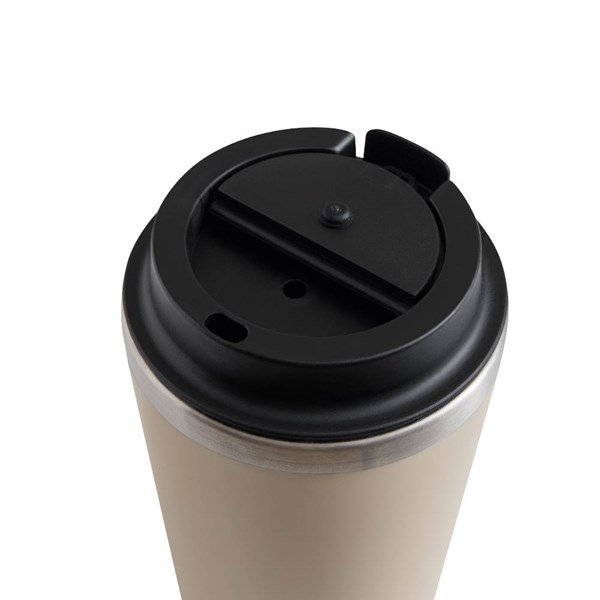 Obrázky: Dvojstenný termohrnček 350ml nerez/plast, béžový, Obrázok 5