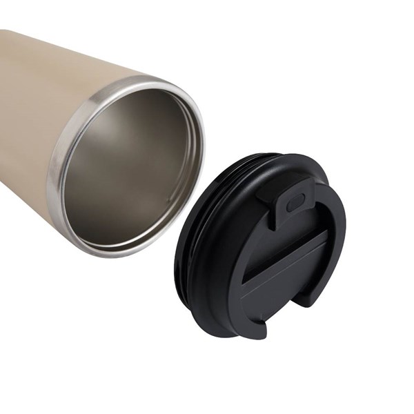 Obrázky: Dvojstenný termohrnček 350ml nerez/plast, béžový, Obrázok 6