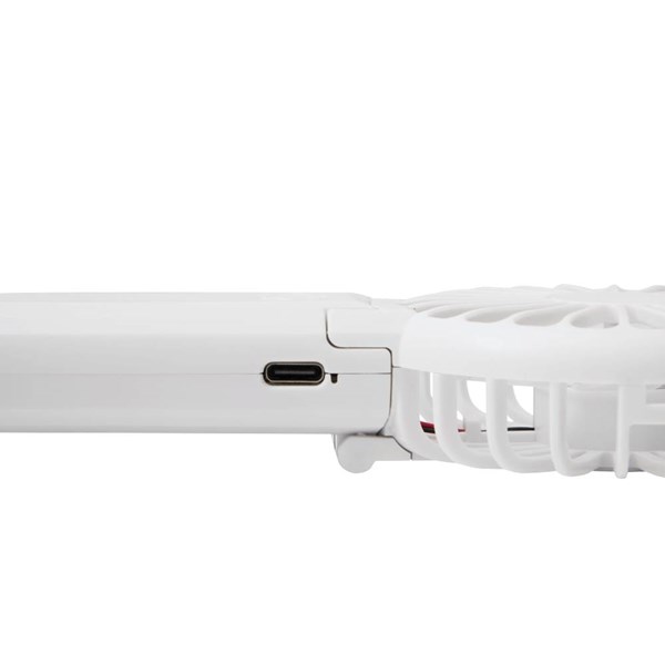 Obrázky: Prenosný skladací ventilátor s USB-C káblom, biely, Obrázok 5