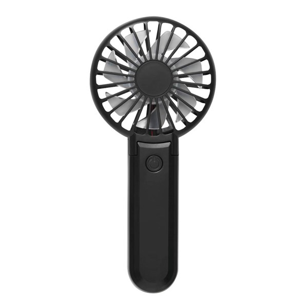 Obrázky: Prenosný skladací ventilátor s USB-C káblom,čierny, Obrázok 2