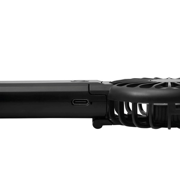 Obrázky: Prenosný skladací ventilátor s USB-C káblom,čierny, Obrázok 5