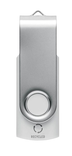 Obrázky: USB flash disk Twister 16 GB z recykl. ABS, biely, Obrázok 4