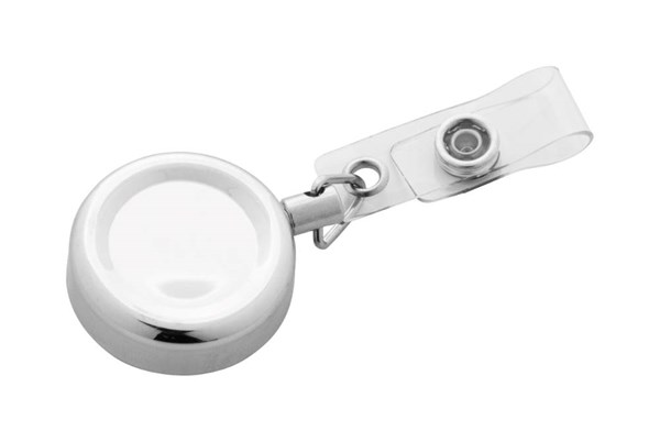 Obrázky: Kovový metal. roller klip so závesom, strieborný, Obrázok 2