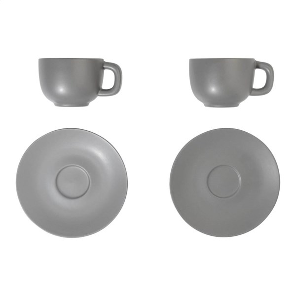 Obrázky: 2ks šálok 200ml s podšálkou na cappuccino, šedé, Obrázok 3