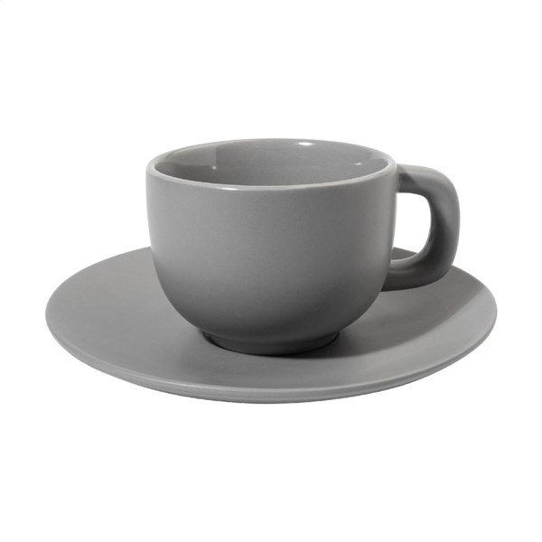 Obrázky: 2ks šálok 200ml s podšálkou na cappuccino, šedé, Obrázok 4