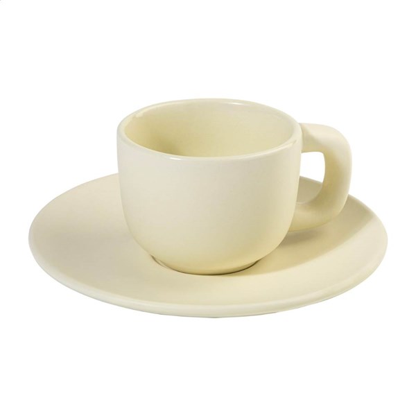 Obrázky: 2ks šálok 85ml s podšálkou na espresso, béžové, Obrázok 4