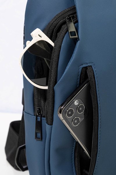 Obrázky: Nepremokavá crossbody RPET taška, modrá, Obrázok 6