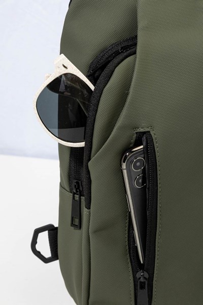 Obrázky: Nepremokavá crossbody RPET taška, zelená, Obrázok 6