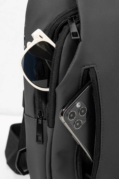 Obrázky: Nepremokavá crossbody RPET taška, šedá, Obrázok 6