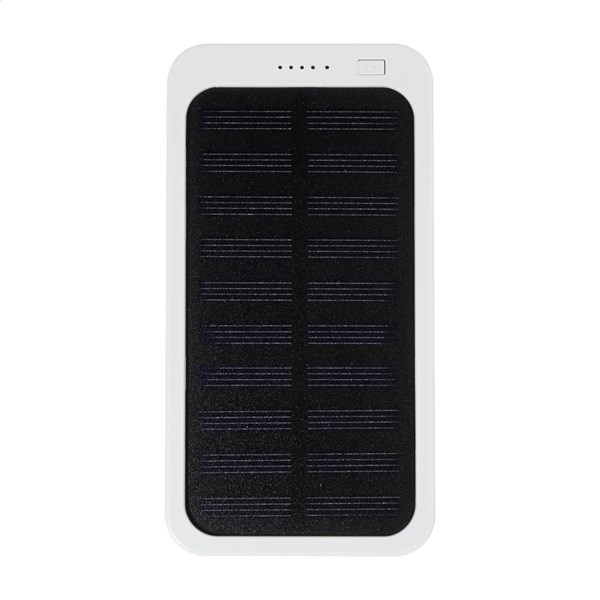 Obrázky: Powerbanka 4000 mAh z ABS, solárne nab., biela, Obrázok 2