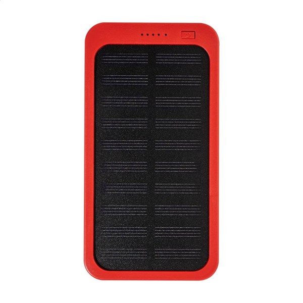 Obrázky: Powerbanka 4000 mAh z ABS, solárne nab., červená, Obrázok 2