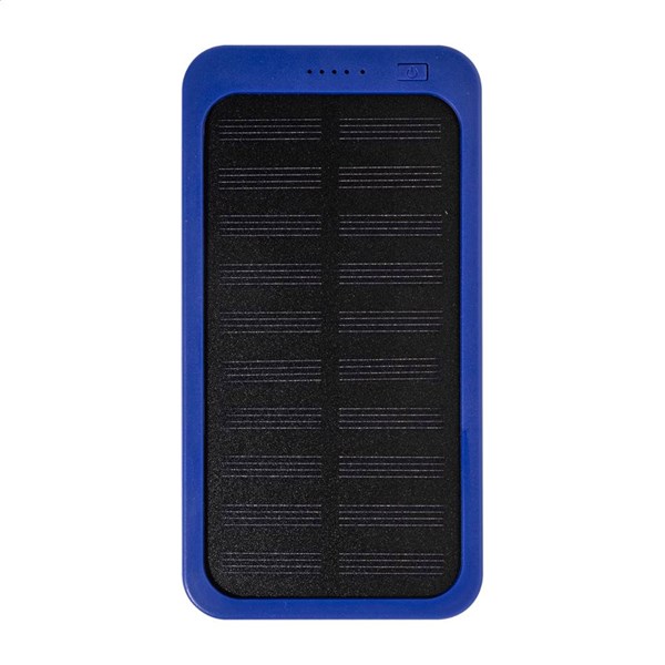 Obrázky: Powerbanka 4000 mAh z ABS, solárne nab., modrá, Obrázok 2