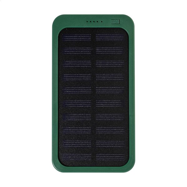 Obrázky: Powerbanka 4000 mAh z ABS, solárne nab., zelená, Obrázok 2