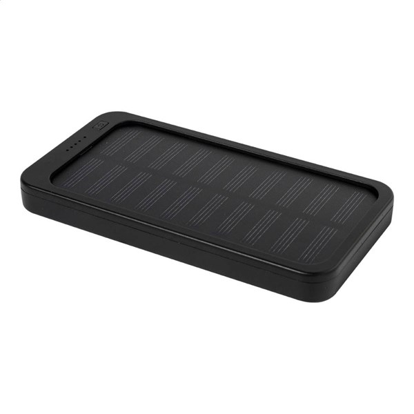 Obrázky: Powerbanka 4000 mAh z ABS, solárne nab., čierna, Obrázok 4
