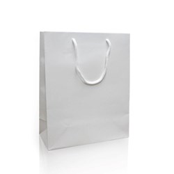 Obrázky: Papier.taška 25x11x31 cm,textil. šnúra,biela lesk