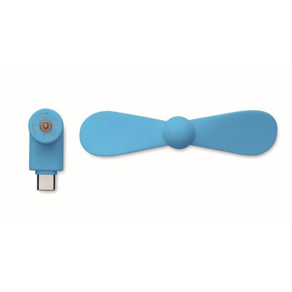 Obrázky: Tyrkysový prenosný USB-C ventilátor, Obrázok 6