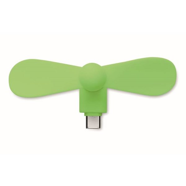 Obrázky: Limetkový prenosný USB-C ventilátor, Obrázok 3