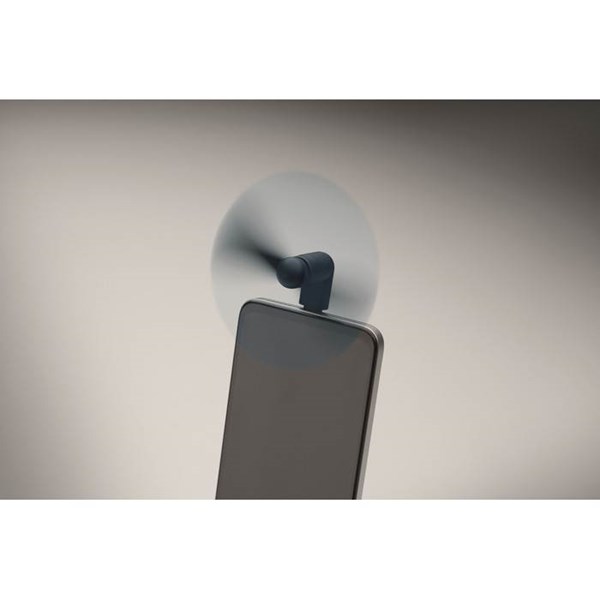 Obrázky: Tmavomodrý prenosný USB-C ventilátor, Obrázok 5