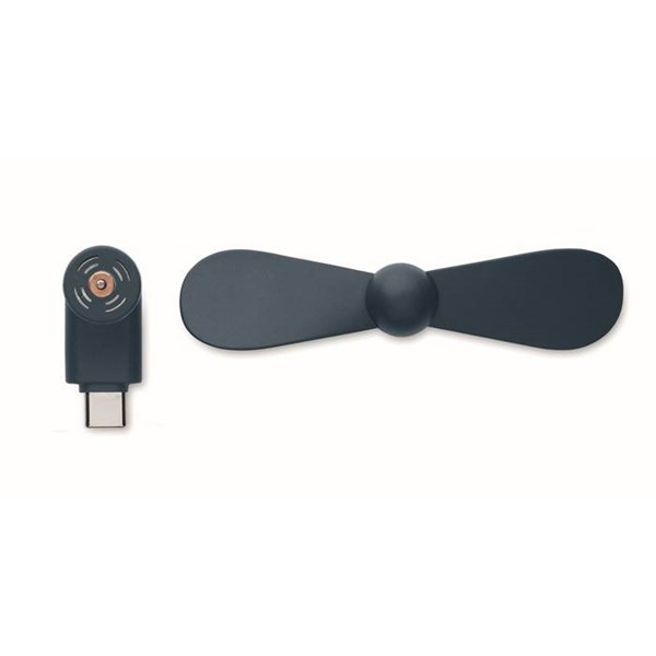 Obrázky: Tmavomodrý prenosný USB-C ventilátor, Obrázok 6