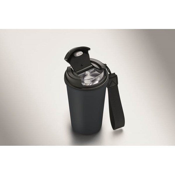 Obrázky: Tmavomodrý recyklovaný oceľový termohrnček 400ml, Obrázok 2