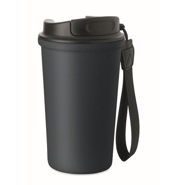 Obrázky: Tmavomodrý recyklovaný oceľový termohrnček 400ml, Obrázok 8