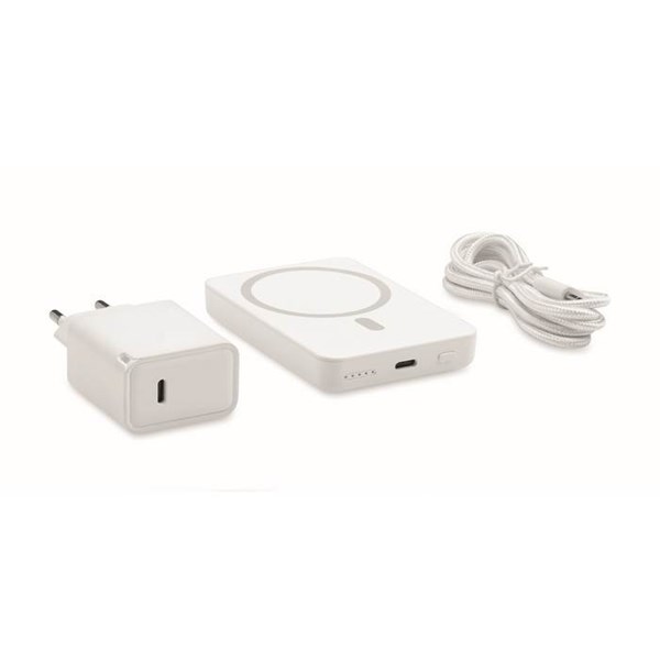 Obrázky: Biela magnetická powerbanka - sada 5000mAh, Obrázok 3