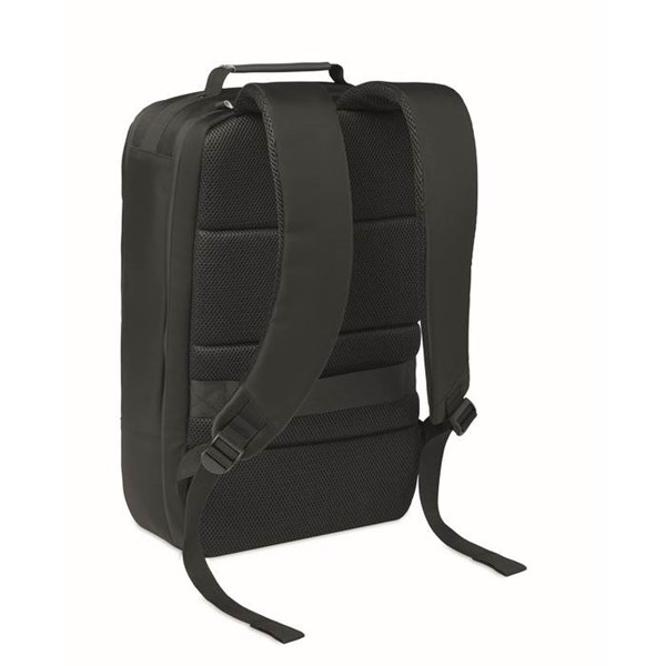 Obrázky: Čierny ruksak na notebook, polstrovaný chrbát, 15L, Obrázok 2