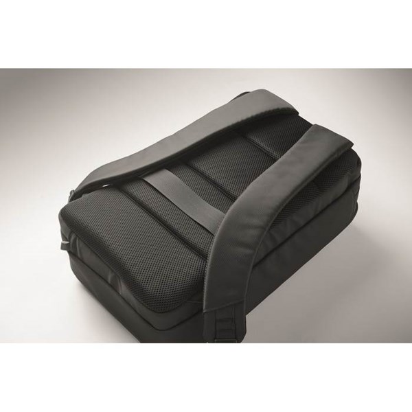 Obrázky: Čierny ruksak na notebook, polstrovaný chrbát, 15L, Obrázok 4