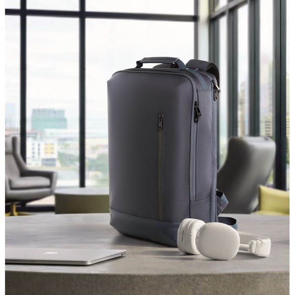 Obrázky: Modrý ruksak na notebook, polstrovaný chrbát, 15L, Obrázok 13