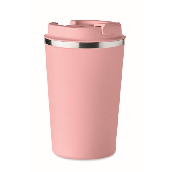 Obrázky: Svetloružový dvojstenný pohárik 350 ml