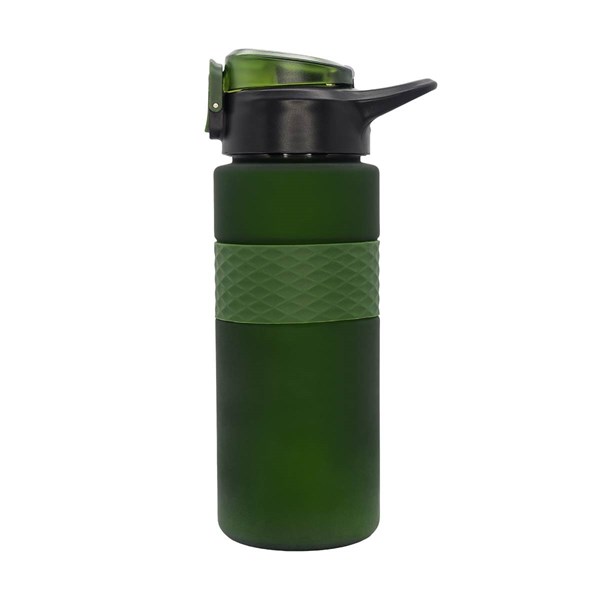 Obrázky: RPET fľaša so slamkou 700 ml, tmavozelená
