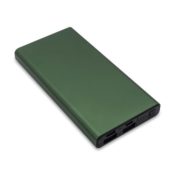 Obrázky: Hliníková powerbanka 10 000 mAh, tmavozelená, Obrázok 2