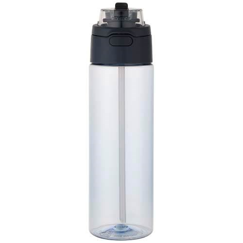 Obrázky: RPET fľaša 700ml so sklop. slamkou, priehľad.modrá, Obrázok 7