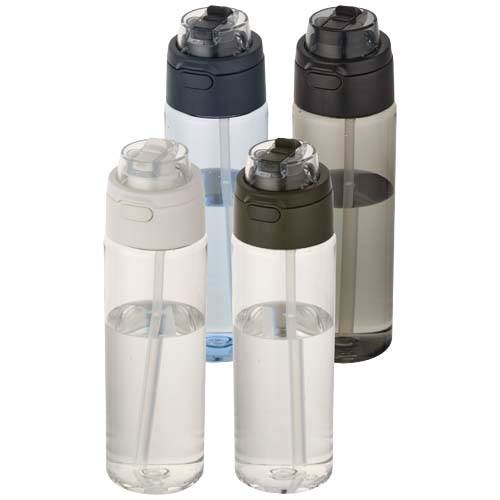 Obrázky: RPET fľaša 700ml so sklop. slamkou, priehľad.modrá, Obrázok 8