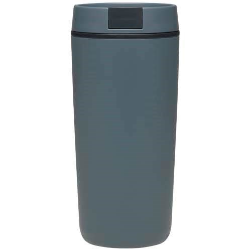Obrázky: Plast.termohrnček 480ml,dvojitá stena,priehľ.modrá, Obrázok 2