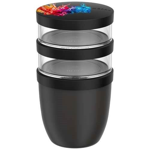 Obrázky: Mepal Ellipse 3dielny hrniec 500+2x200ml, čierna, Obrázok 2