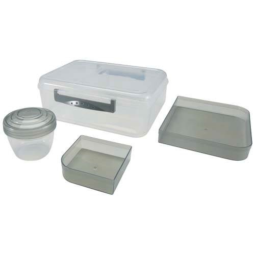Obrázky: Desiatový box 1450 ml, 3 priehradky, sv. šedá, Obrázok 3