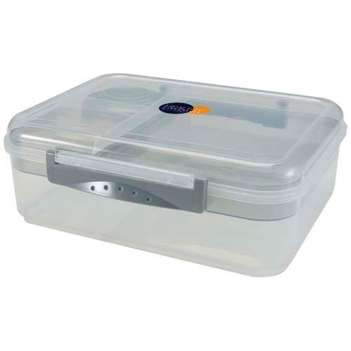 Obrázky: Desiatový box 1450 ml, 3 priehradky, sv. šedá, Obrázok 5