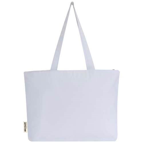 Obrázky: Taška na zips, bavlna 320g/m2, biela, Obrázok 2