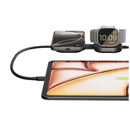 Obrázky: Zens Pro 3 140W hliník.nabíjací kábel 3v1, čierna, Obrázok 5