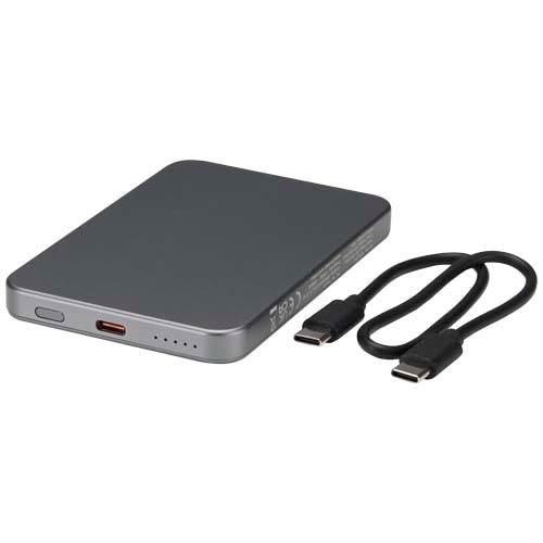 Obrázky: Magnet. powerbanka 5000mAh, rec.hliník, sivá, Obrázok 4
