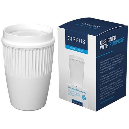Obrázky: Rebrovaný hrnček 350ml, 360 °viečko,r.plast, biela, Obrázok 4