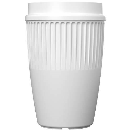 Obrázky: Rebrovaný hrnček 350ml, 360 °viečko,r.plast, biela, Obrázok 6