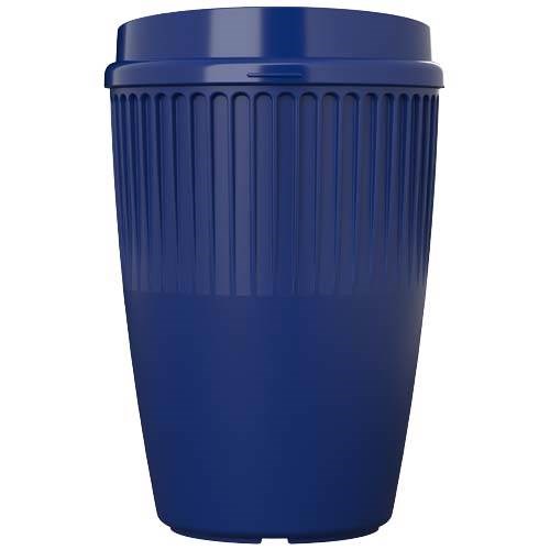 Obrázky: Rebrovaný hrnček 350 ml, viečko, rec. plast, modrá, Obrázok 6