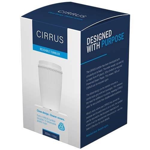 Obrázky: Rebrovaný hrnček 350 ml, viečko, rec. plast, modrá, Obrázok 7