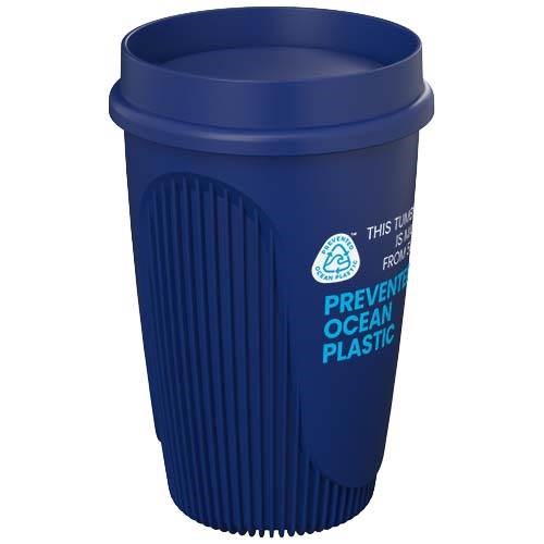 Obrázky: Hrnček 350ml s 360 ° viečkom, rec.plast, modrá, Obrázok 8