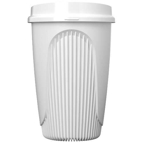 Obrázky: Hrnček 350 ml s viečkom, rec. plast, biela, Obrázok 5